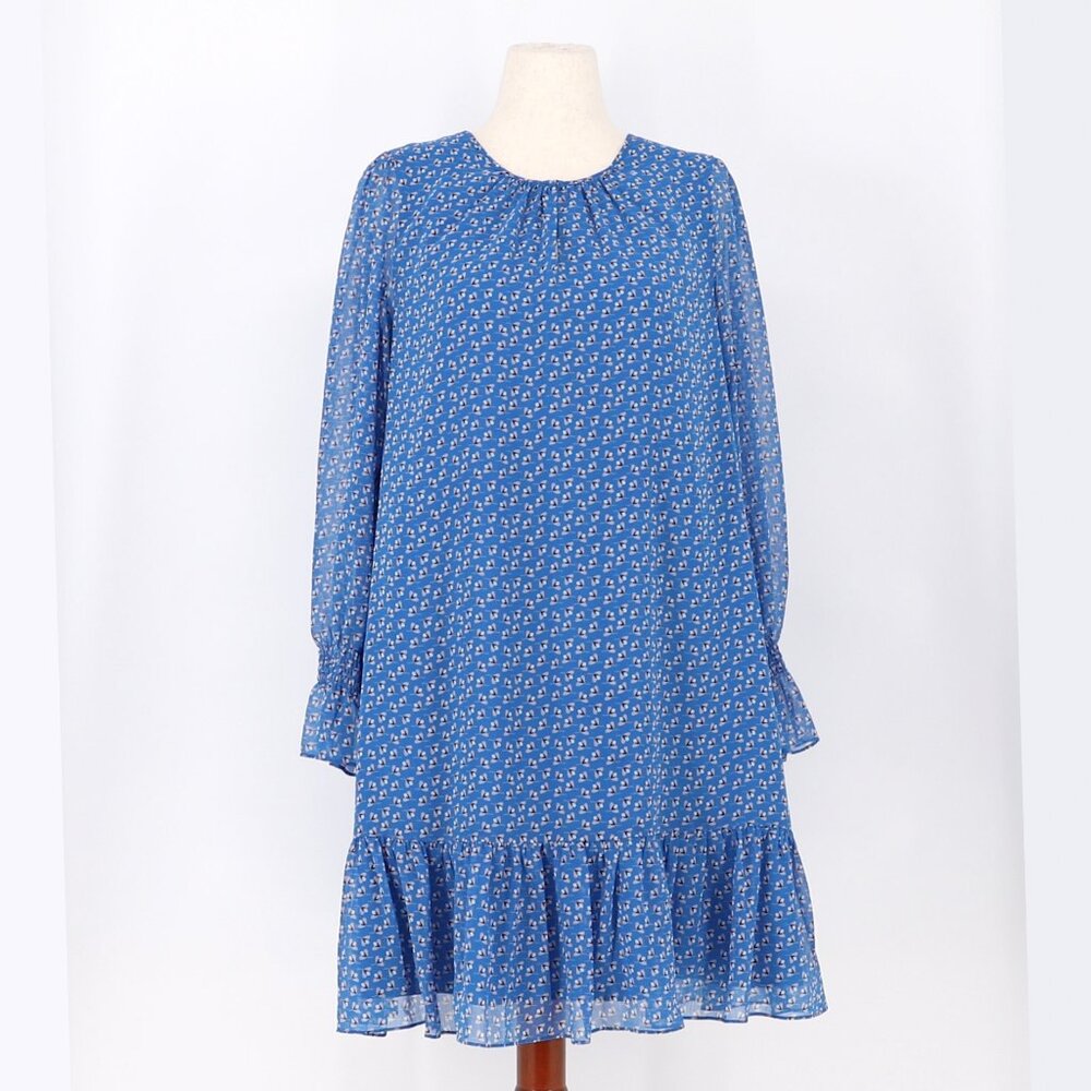 BODEN Provence Blue Floral Printed Chiffon Dress Size 10